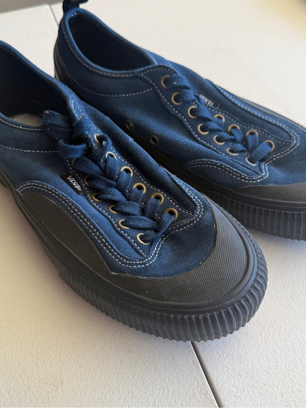 Vans Destruct SF Navy Canvas Low-Top Sneakers with Black Rubber Trim M8.5/W10